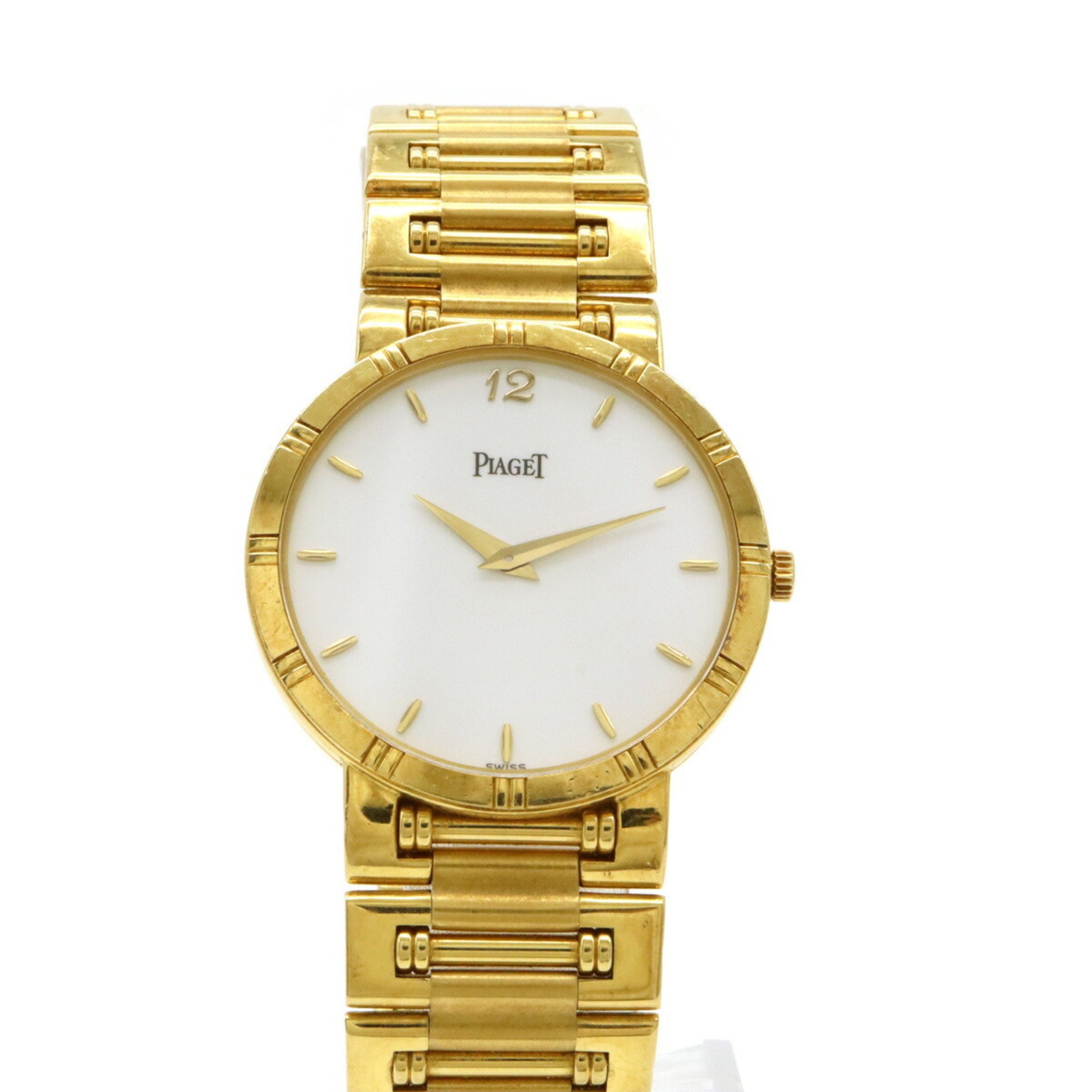 PIAGET Dancer White Dial K18YG 750 Solid Gold Men's Quartz Watch 84023 K81