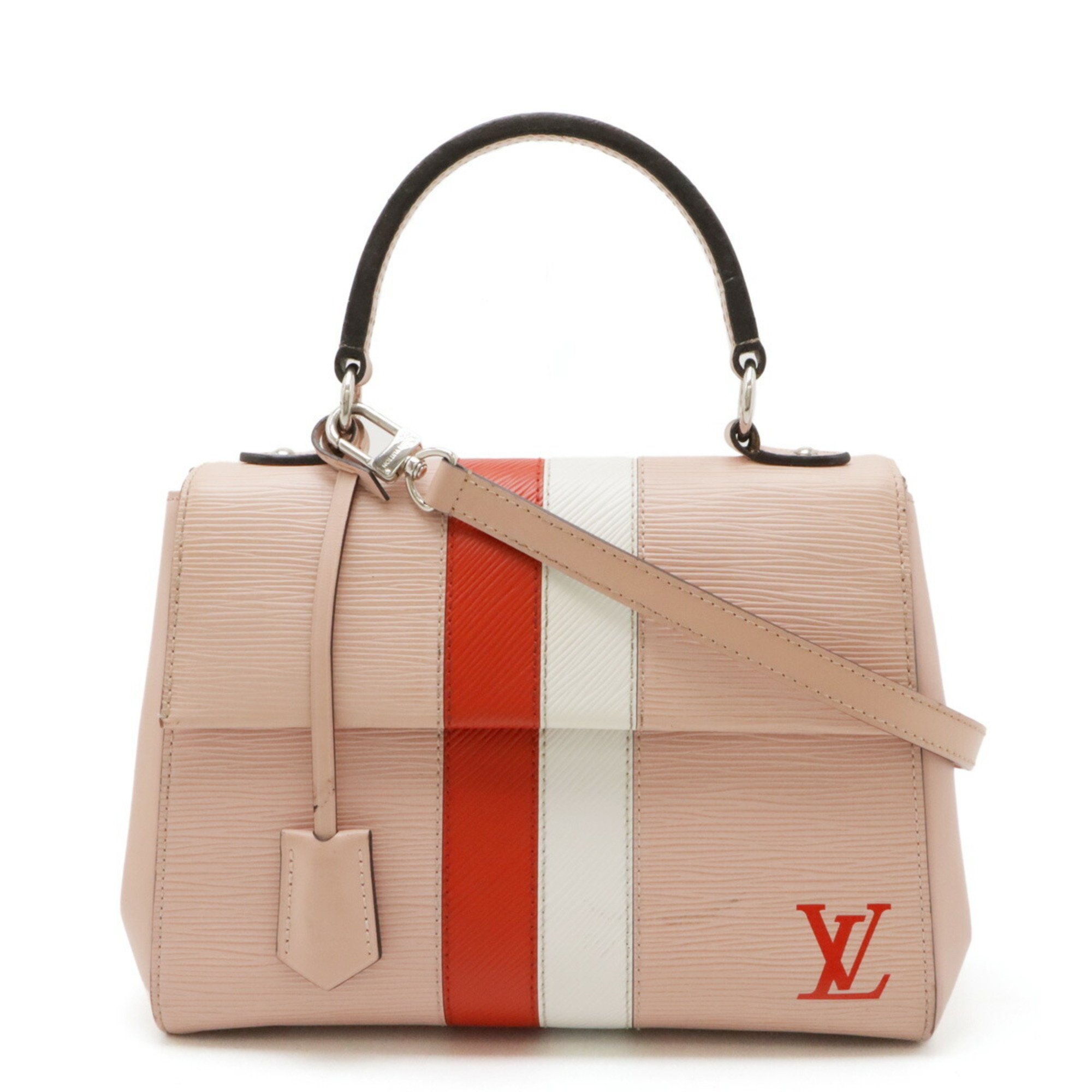 LOUIS VUITTON Epi Cluny BB Stripe Handbag Shoulder Bag Rose Ballerine Red White M51964