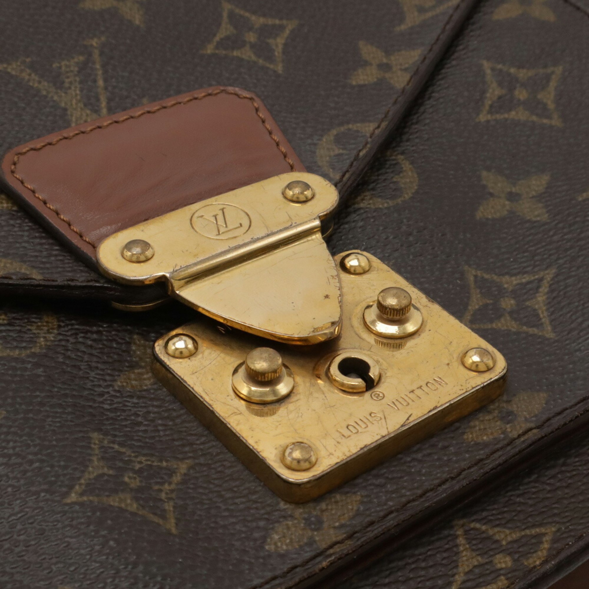 LOUIS VUITTON Louis Vuitton Monogram Montsouris 26 Second Bag Clutch Handbag Shoulder Strap Key Missing M51187