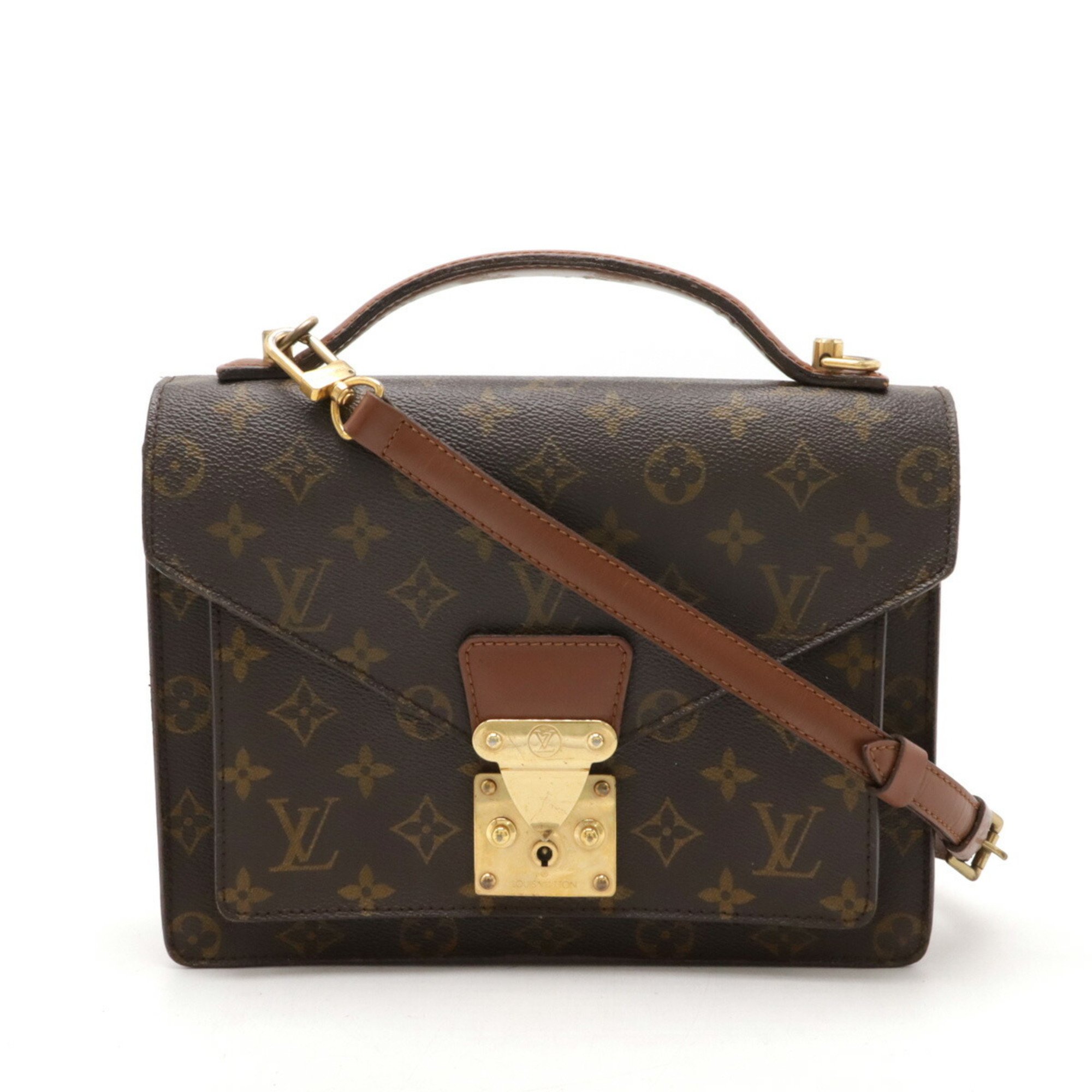 LOUIS VUITTON Louis Vuitton Monogram Montsouris 26 Second Bag Clutch Handbag Shoulder Key Missing M51187