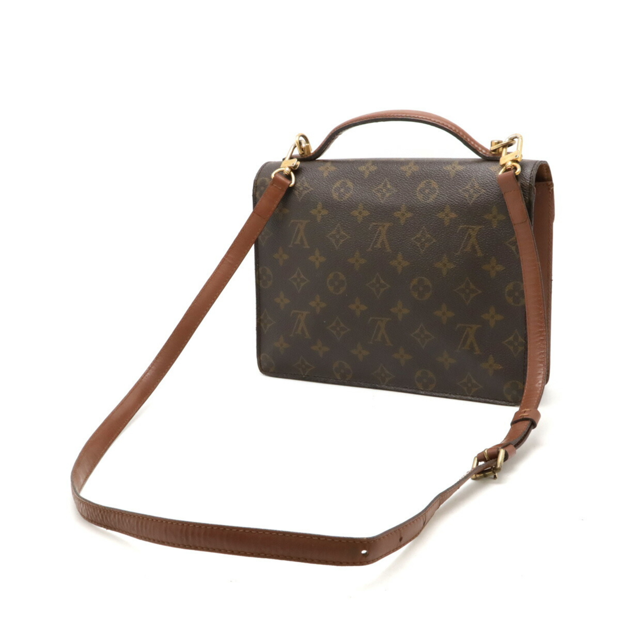 LOUIS VUITTON Louis Vuitton Monogram Montsouris 26 Second Bag Clutch Handbag Shoulder Key Missing M51187