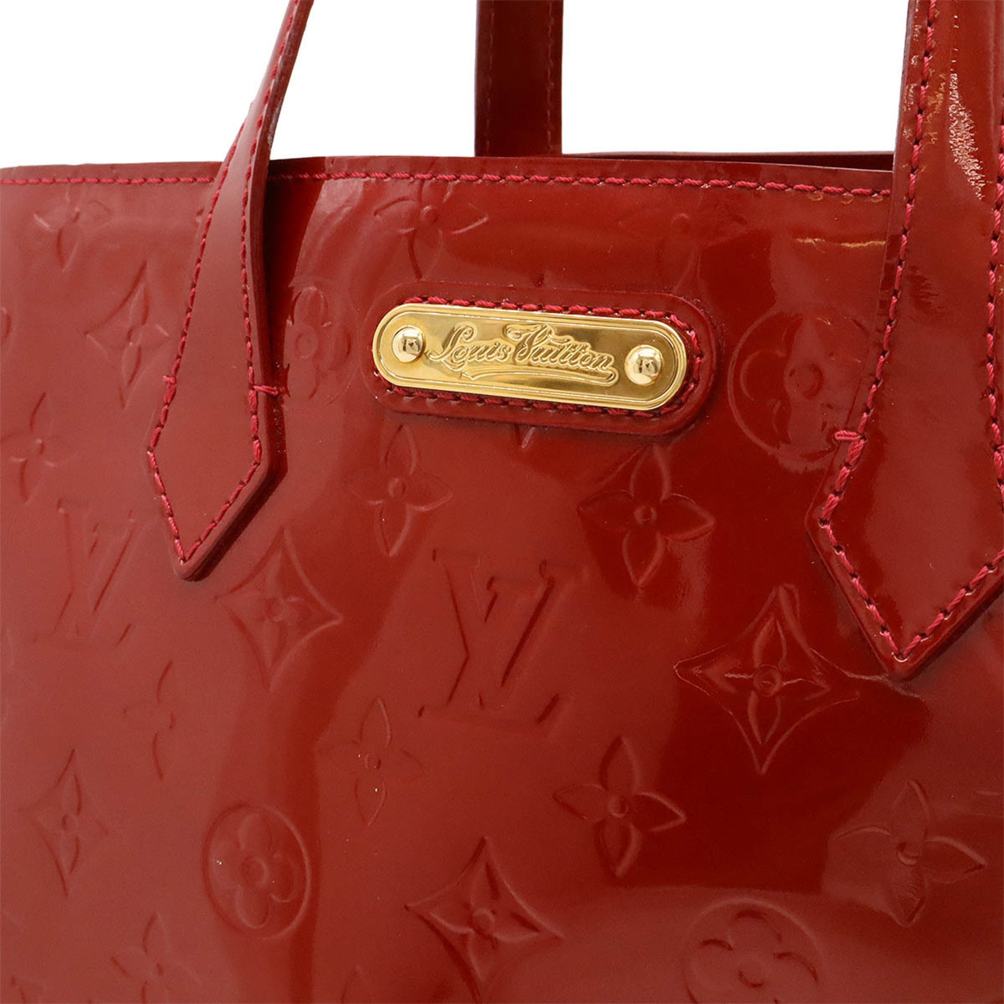 LOUIS VUITTON Louis Vuitton Monogram Vernis Wilshire PM Handbag Tote Bag Patent Calfskin Pomme d'Amour Red M93642