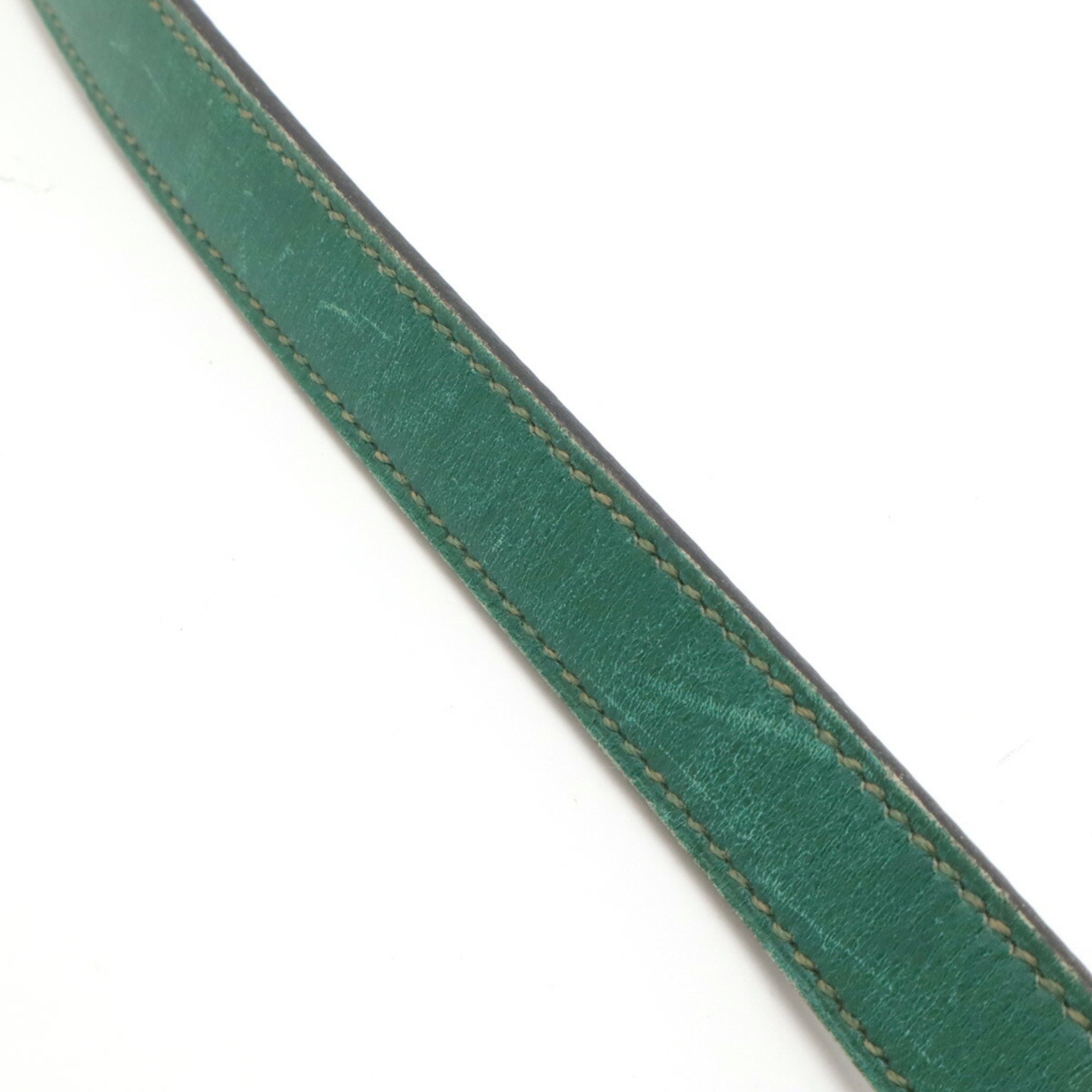 HERMES Hermes Dog Lead Pet Walk Leather Green G Stamp