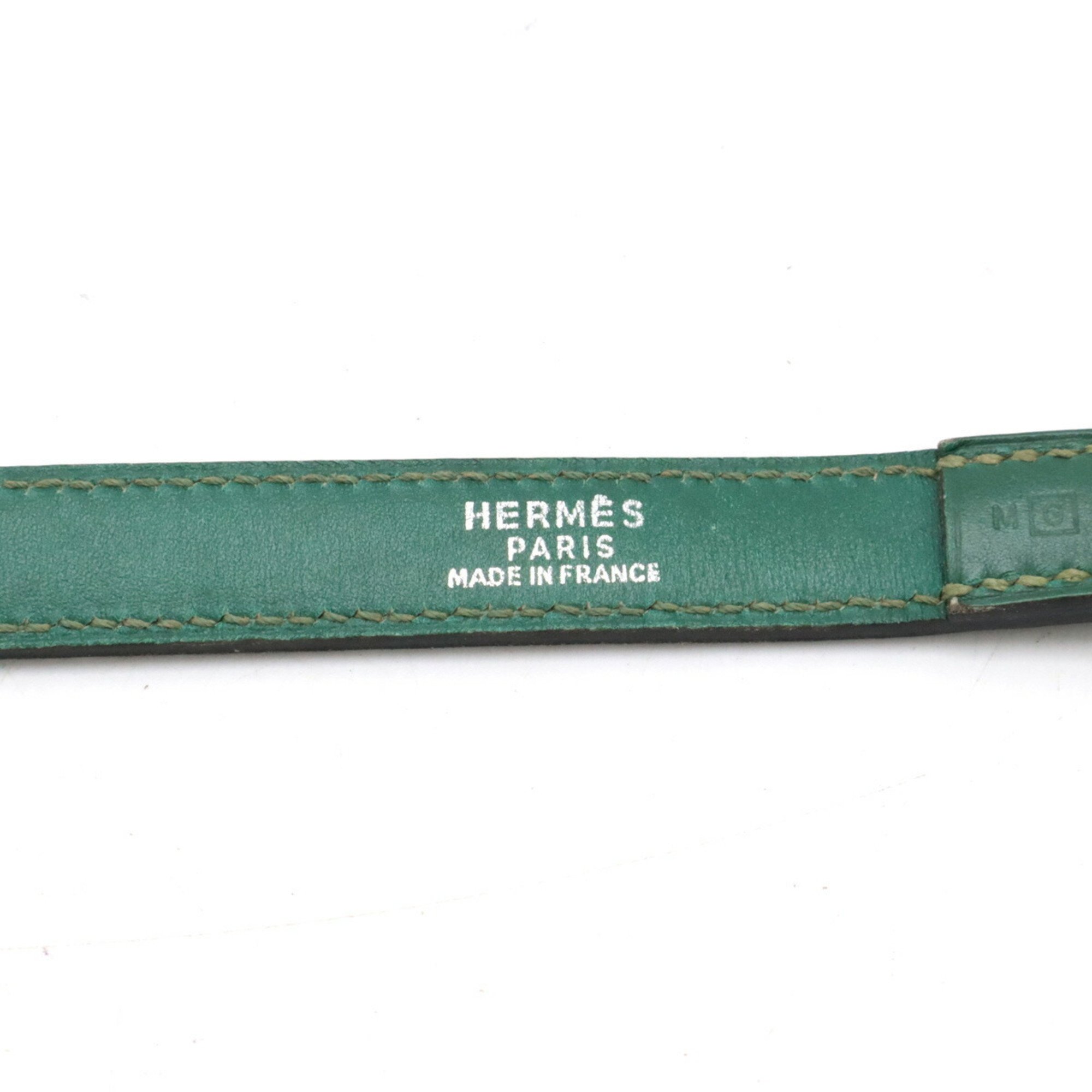 HERMES Hermes Dog Lead Pet Walk Leather Green G Stamp