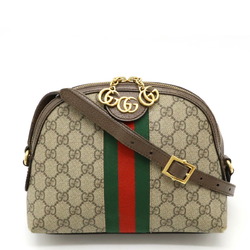 GUCCI Ophidia GG Supreme Sherry Line Small Shoulder Bag Pochette PVC Leather Beige Mocha Brown 499621