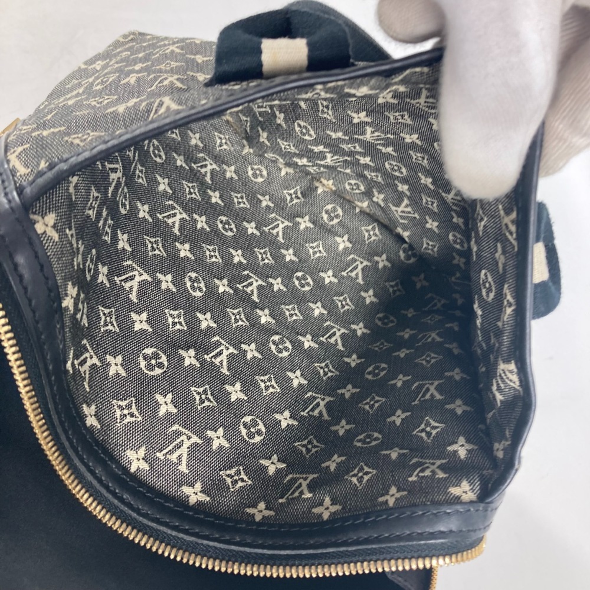 LOUIS VUITTON M92508 Monogram Sac Marie Kate Boston Bag Shoulder Handbag Canvas Women's Navy