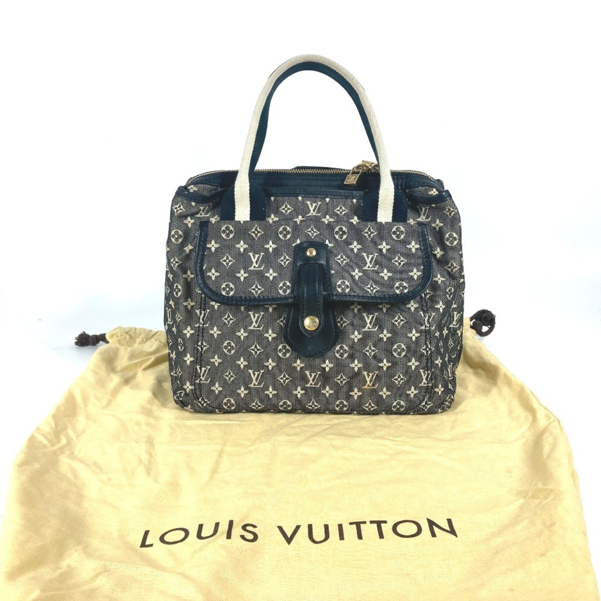 LOUIS VUITTON M92508 Monogram Sac Marie Kate Boston Bag Shoulder Handbag Canvas Women's Navy