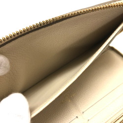 LOUIS VUITTON M93437 Round Portefeuille Secrete Long Monogram Empreinte Wallet Leather Neige White Women's