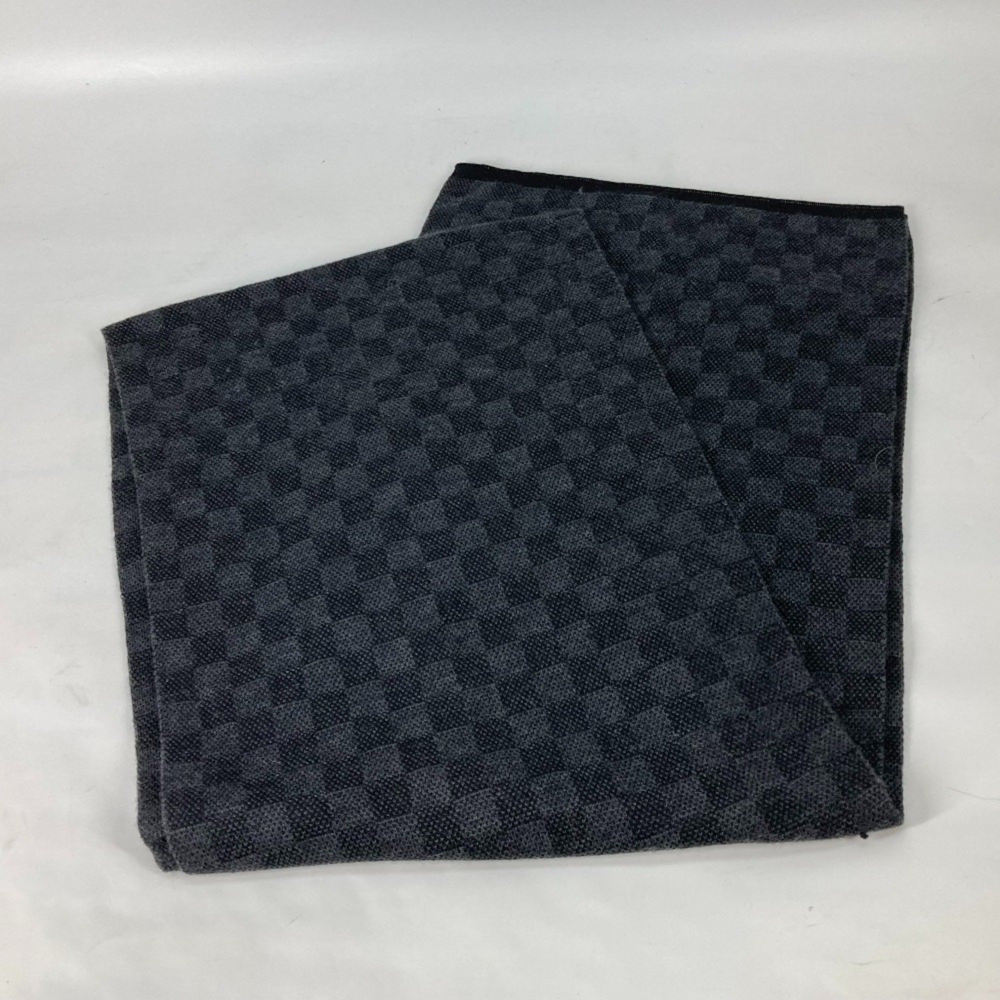 LOUIS VUITTON M70028 Echarpe Petit Damier Scarf Wool Men's Grey