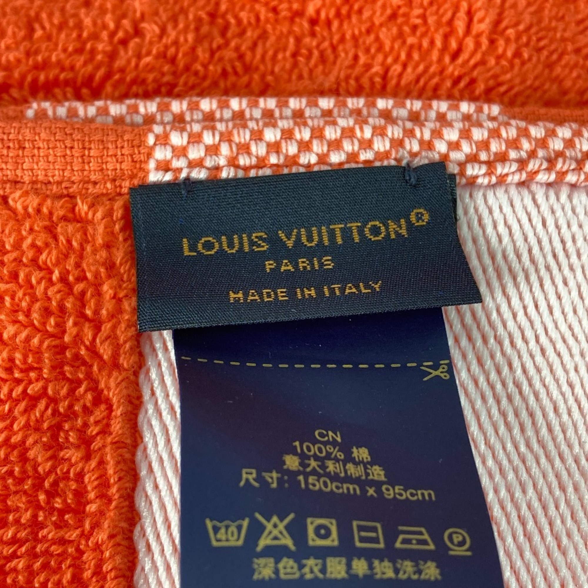 LOUIS VUITTON M78457 Beach Towel LV Vacation Cotton Women's Poppy Orange