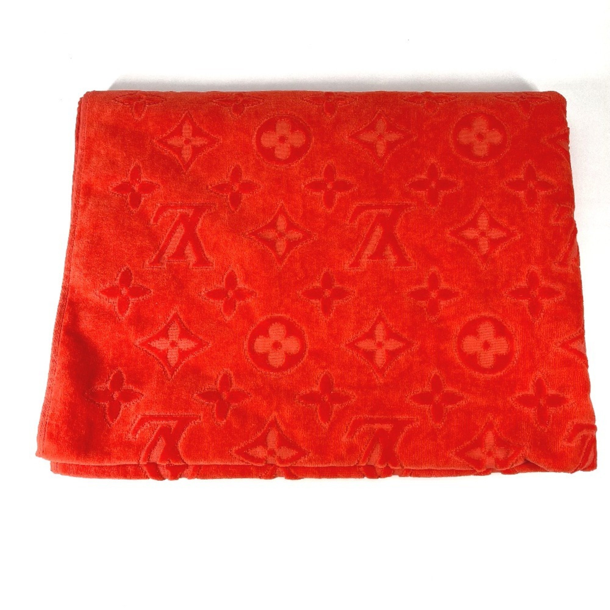 LOUIS VUITTON M78457 Beach Towel LV Vacation Cotton Women's Poppy Orange