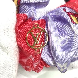 LOUIS VUITTON M77692 Scrunchie Set, Mar Hair Scrunchie, Silk, Women's, Red x Purple