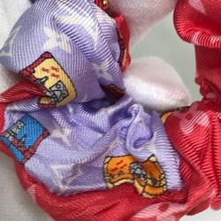 LOUIS VUITTON M77692 Scrunchie Set, Mar Hair Scrunchie, Silk, Women's, Red x Purple