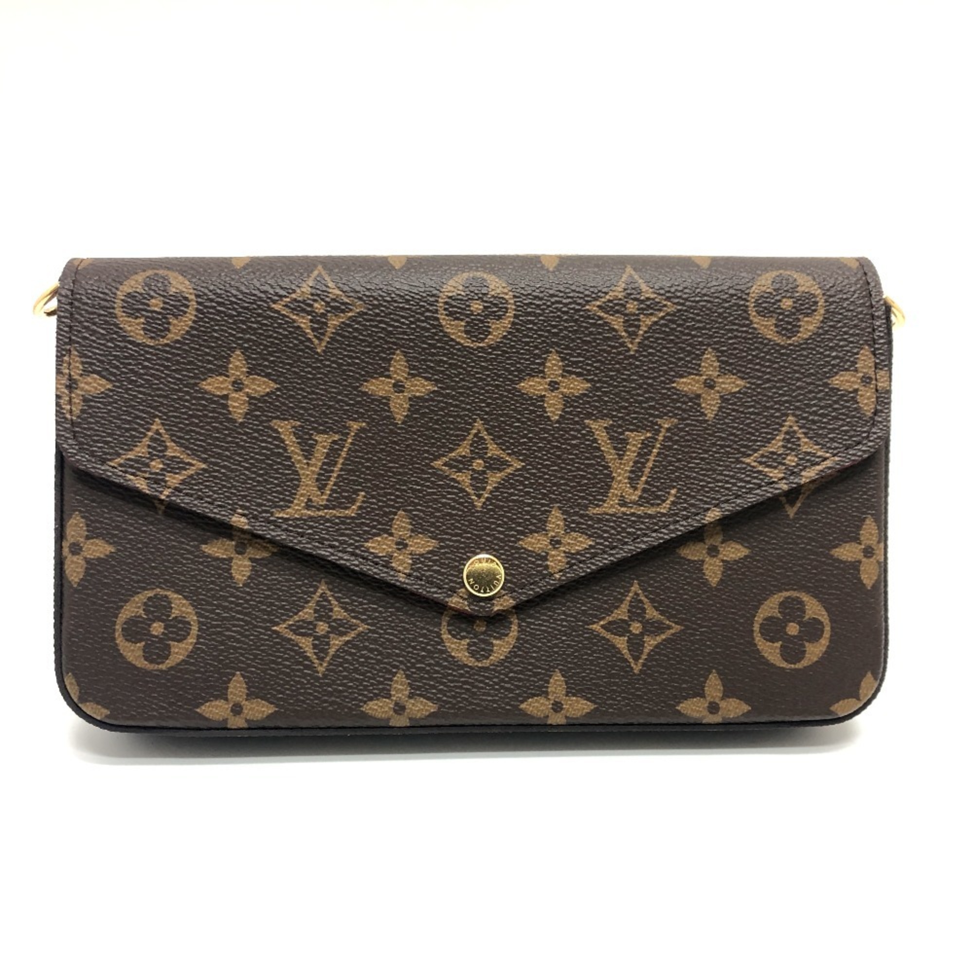 LOUIS VUITTON M81896 Pochette Felicie Shoulder Bag Monogram Canvas Women's Brown