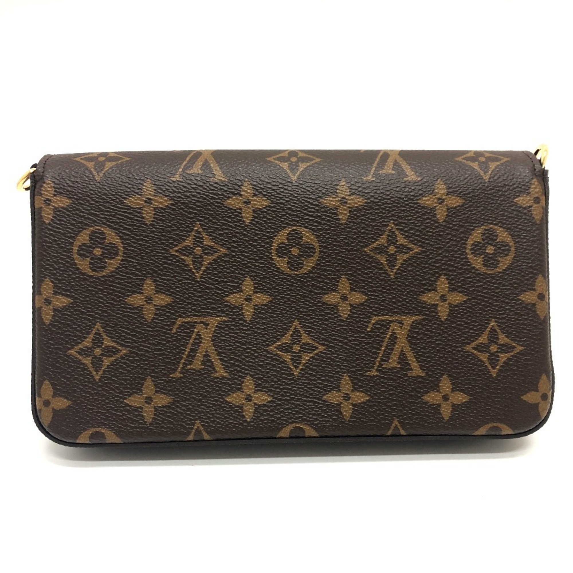 LOUIS VUITTON M81896 Pochette Felicie Shoulder Bag Monogram Canvas Women's Brown