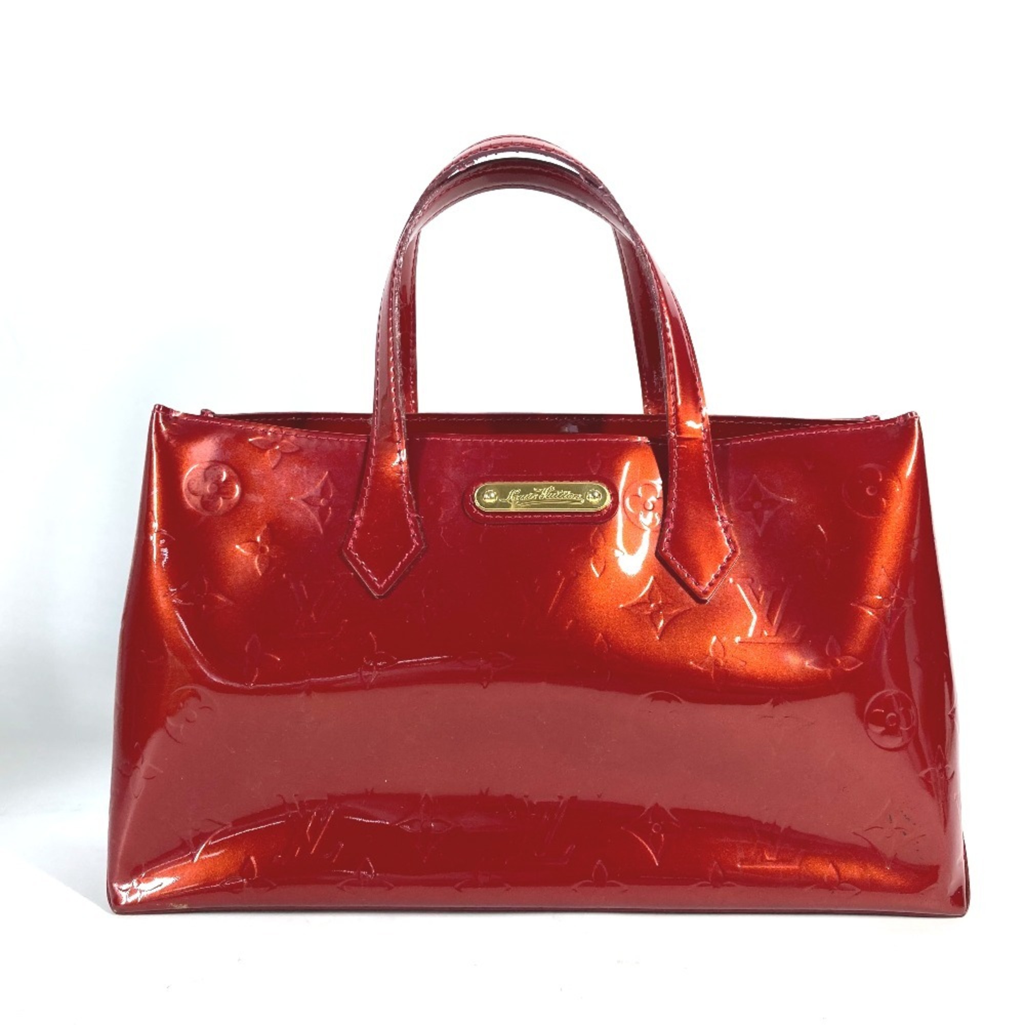 LOUIS VUITTON M93642 Monogram Vernis Wilshire PM Handbag Tote Bag Women's Red