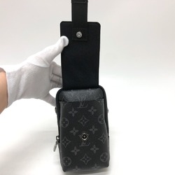 LOUIS VUITTON M81321 Double Phone Pouch Shoulder Bag Monogram Eclipse Canvas Men's Black