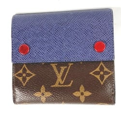 LOUIS VUITTON M63041 Monogram & Taiga Compact Wallet Bi-fold Canvas Men's Brown