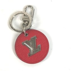 LOUIS VUITTON M64170 Bag Charm Porto Cle LV Circle Eyelet Keychain Metal Leather Men's Red