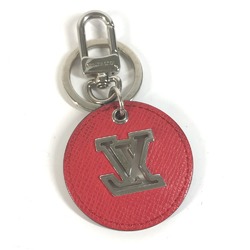 LOUIS VUITTON M64170 Bag Charm Porto Cle LV Circle Eyelet Keychain Metal Leather Men's Red