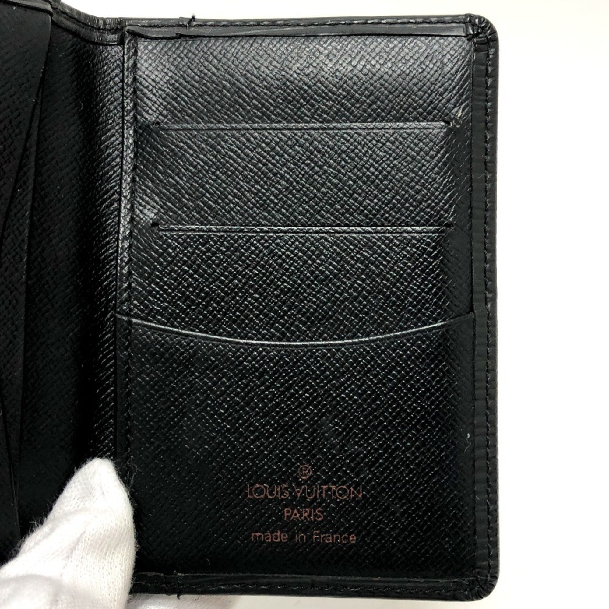 LOUIS VUITTON M63582 Organizer de Poche Business Card Holder/Card Case Pass Accessories Epi Electric Leather Men's Noir Black