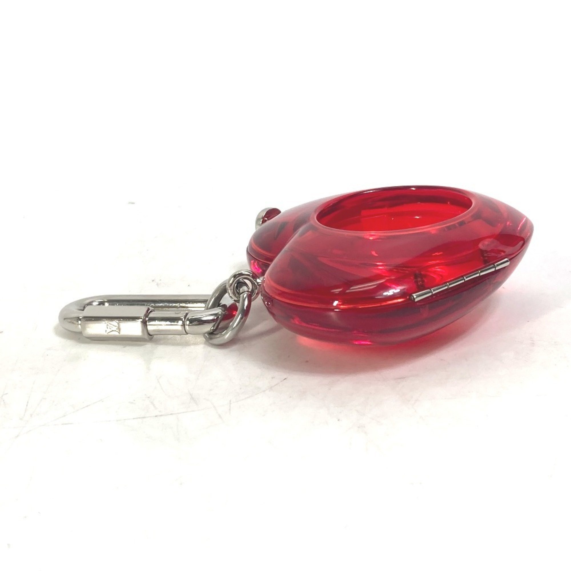 LOUIS VUITTON R17599 Carabiner Tambour Horizon Heart Watch Storage Goods Keychain Plastic Women's Red