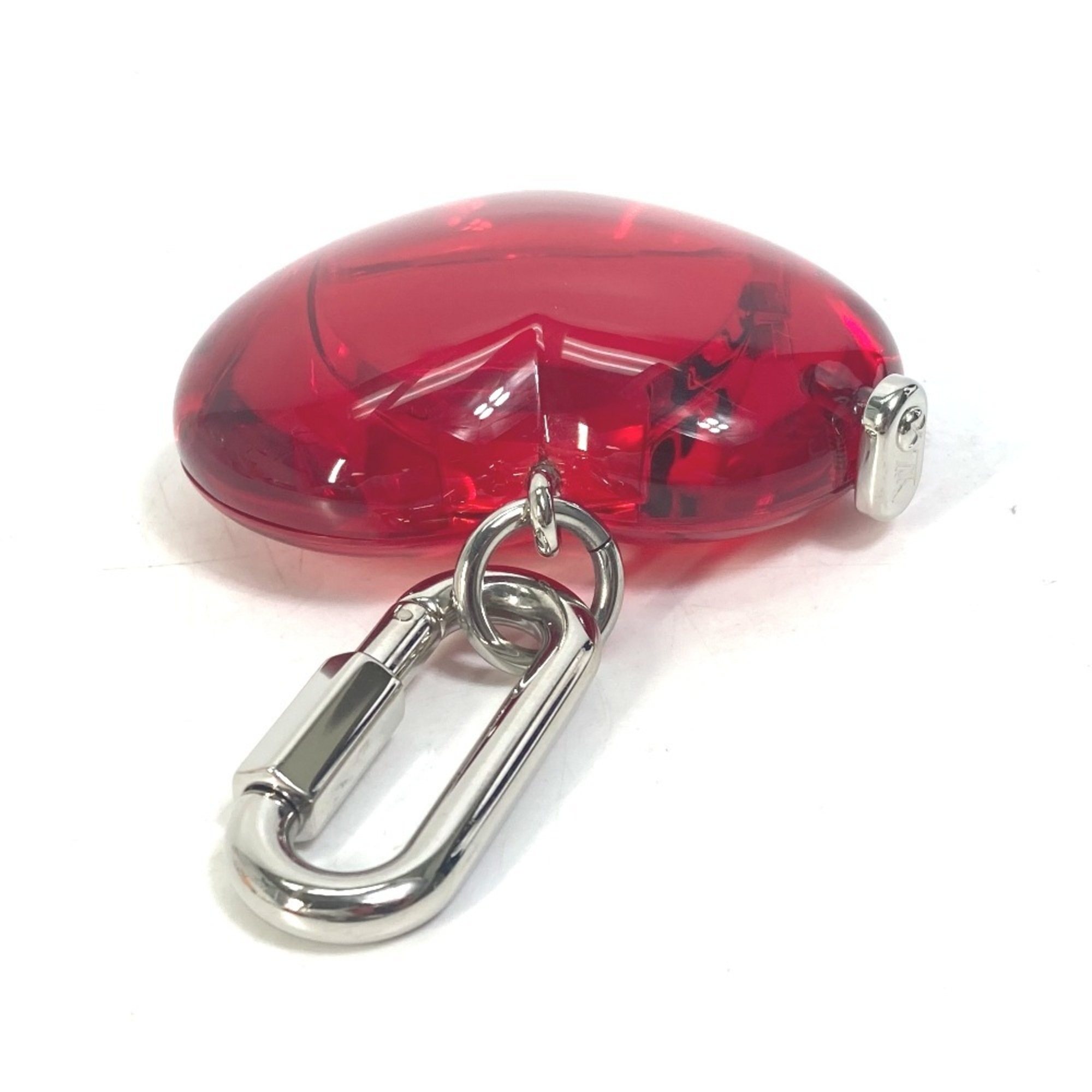 LOUIS VUITTON R17599 Carabiner Tambour Horizon Heart Watch Storage Goods Keychain Plastic Women's Red