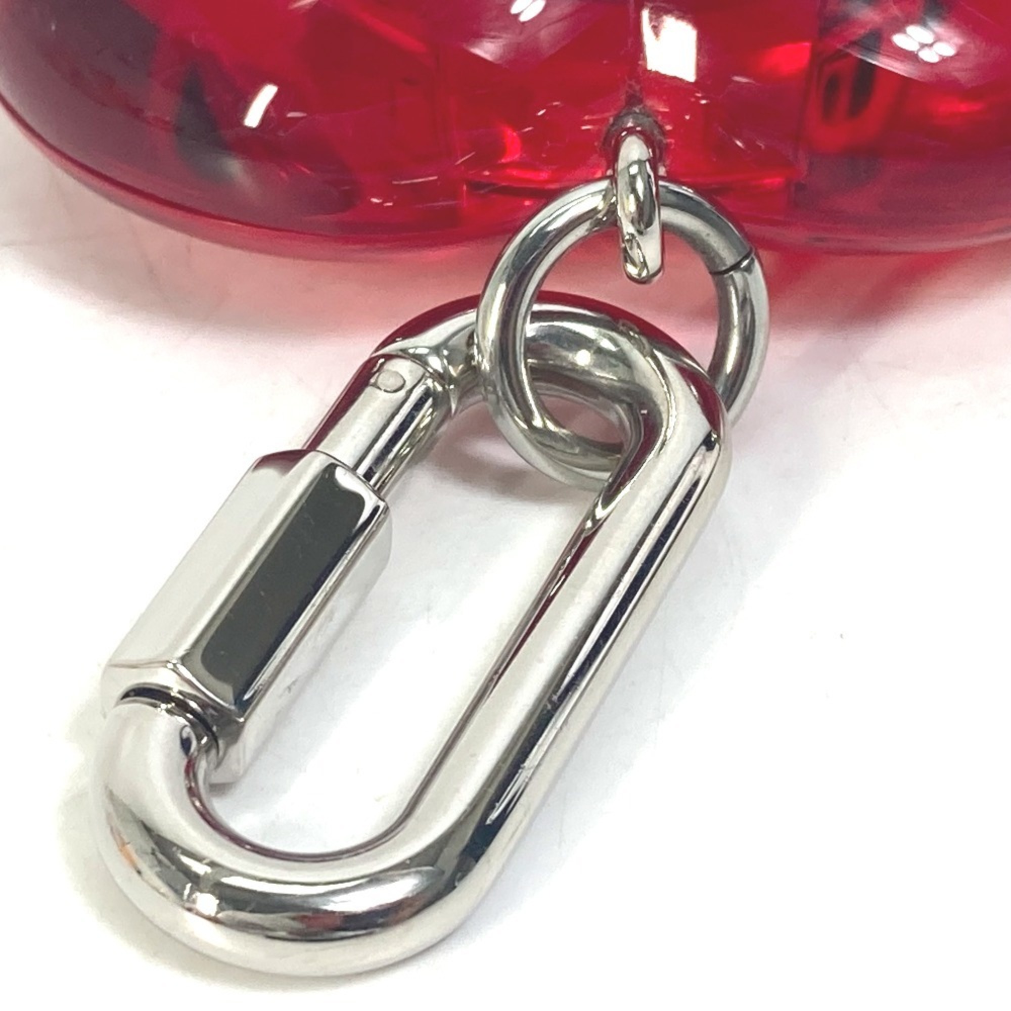 LOUIS VUITTON R17599 Carabiner Tambour Horizon Heart Watch Storage Goods Keychain Plastic Women's Red