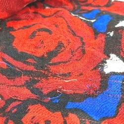 LOUIS VUITTON M70476 Etoile Rock'n'Roses Rose Flower Stole Rayon Silk Women's Red