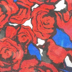 LOUIS VUITTON M70476 Etoile Rock'n'Roses Rose Flower Stole Rayon Silk Women's Red