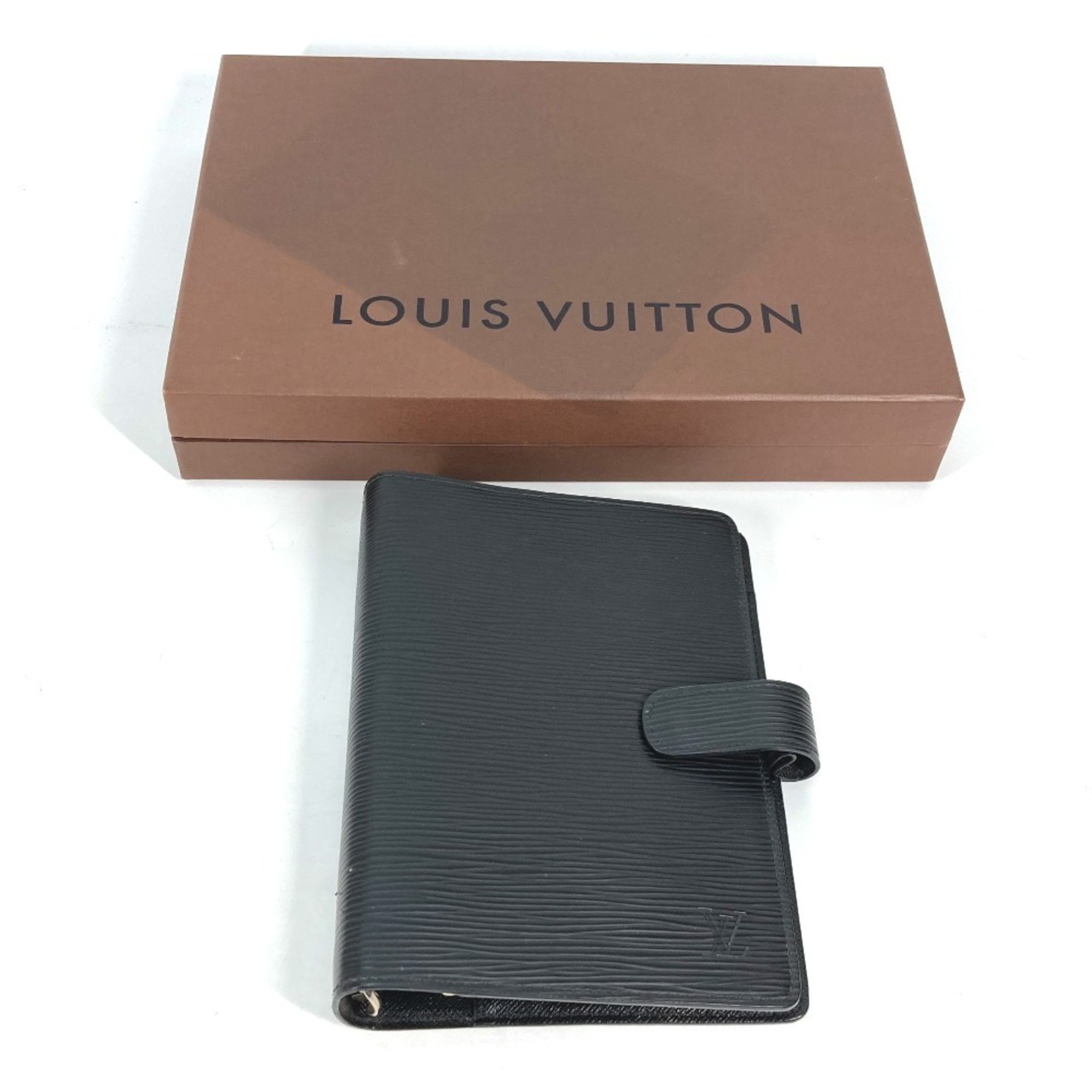 LOUIS VUITTON R20042 Epi Agenda MM Stationery Notebook Cover Leather Women's Noir Black