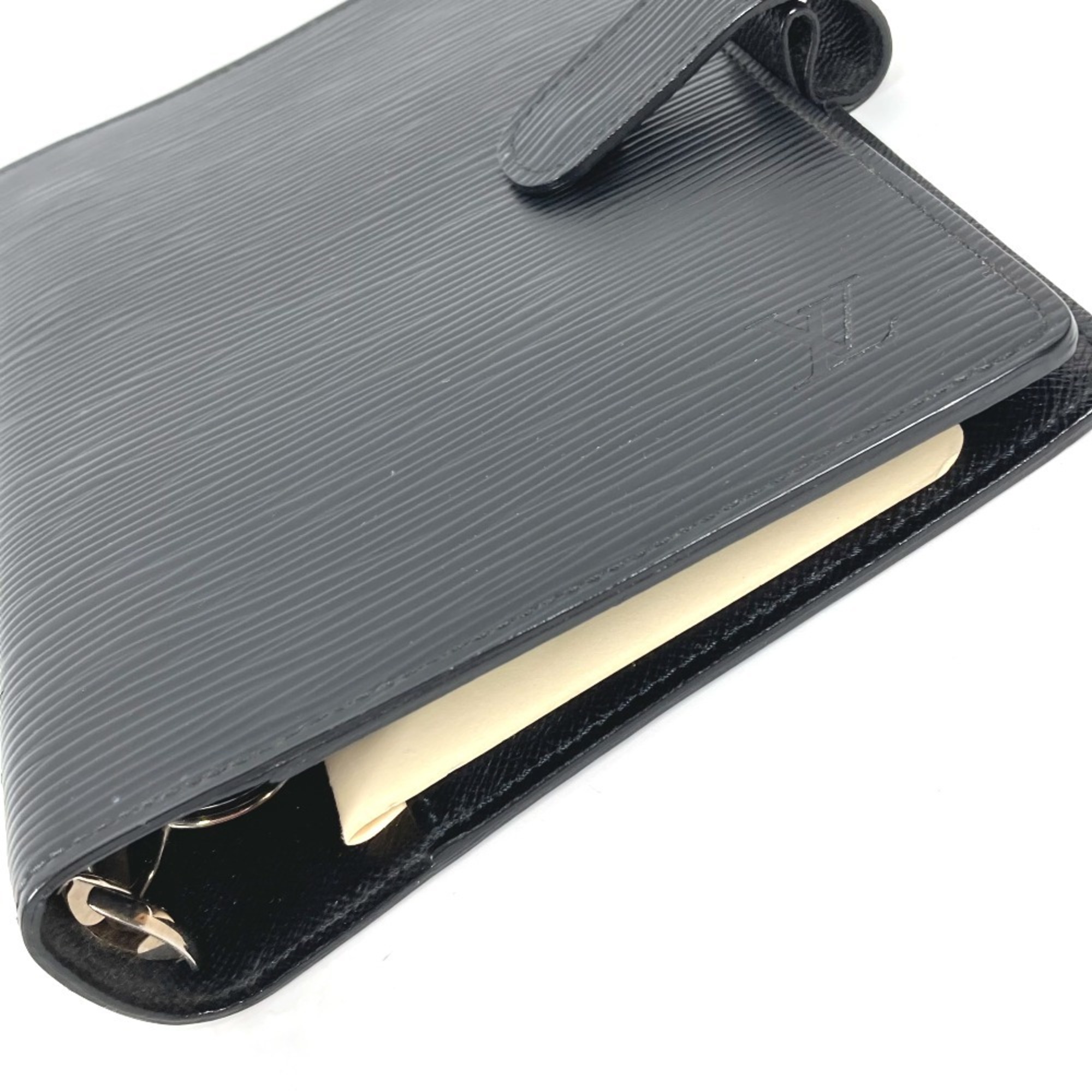 LOUIS VUITTON R20042 Epi Agenda MM Stationery Notebook Cover Leather Women's Noir Black