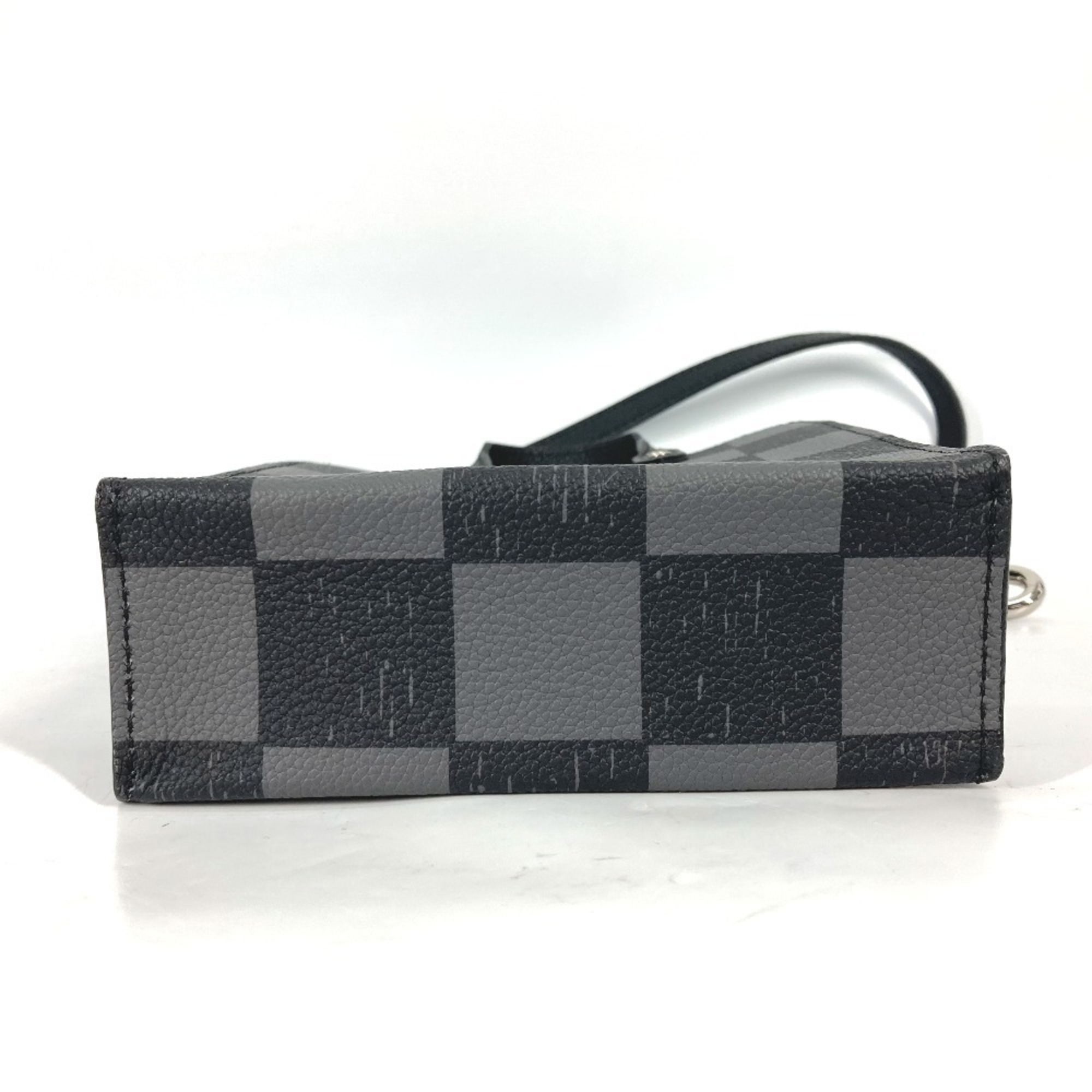 LOUIS VUITTON N60479 Damier Checkerboard Sac Plat XS Tote Bag Shoulder Handbag Men's Black