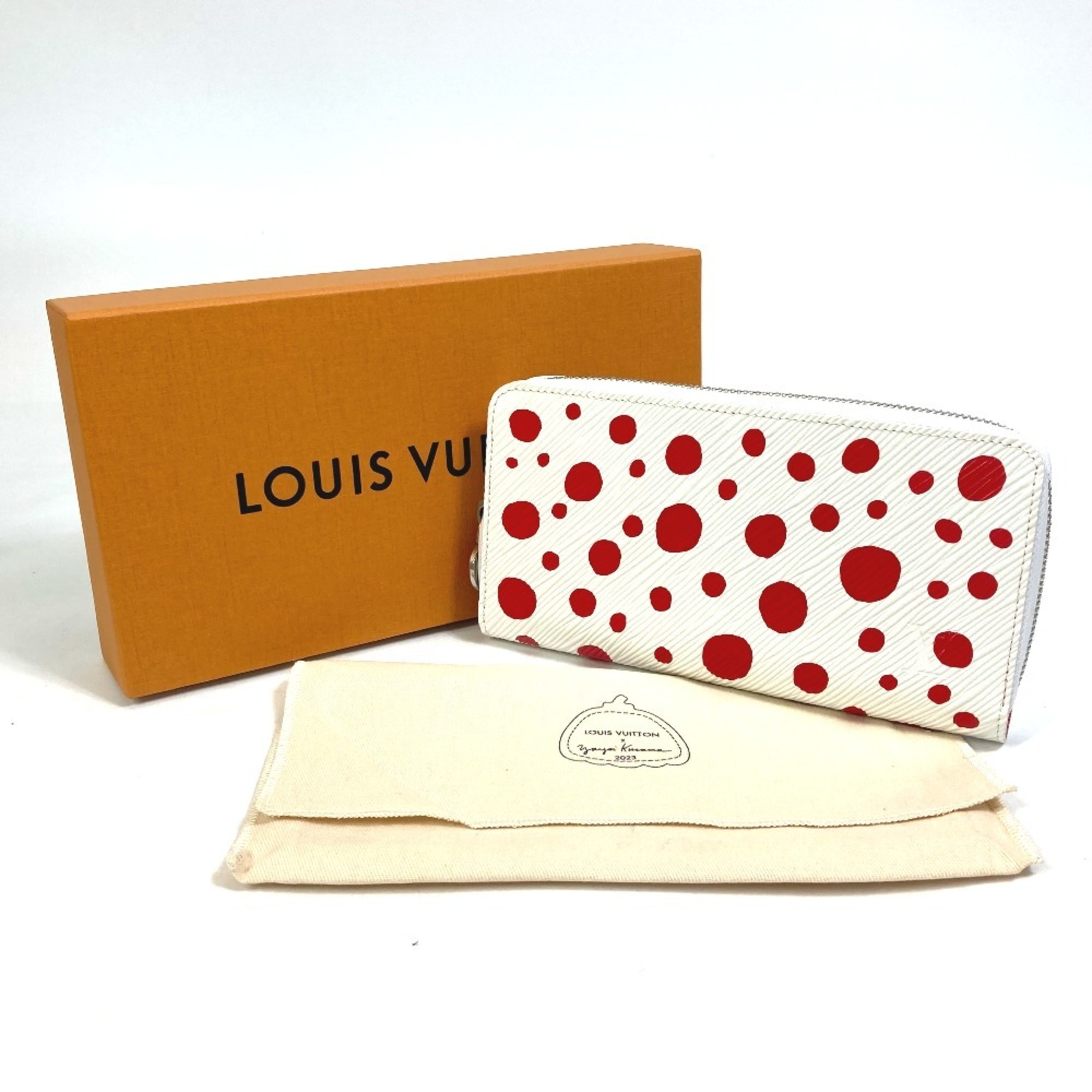 LOUIS VUITTON M81961 Epi Limited Edition LV x YK Zippy Wallet Yayoi Kusama Round Long Leather Ladies Rouge Red