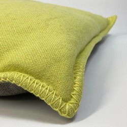 LOUIS VUITTON MP2158 Cushion Julio Louis Wool Cashmere Men's Women's Yellow x Gray