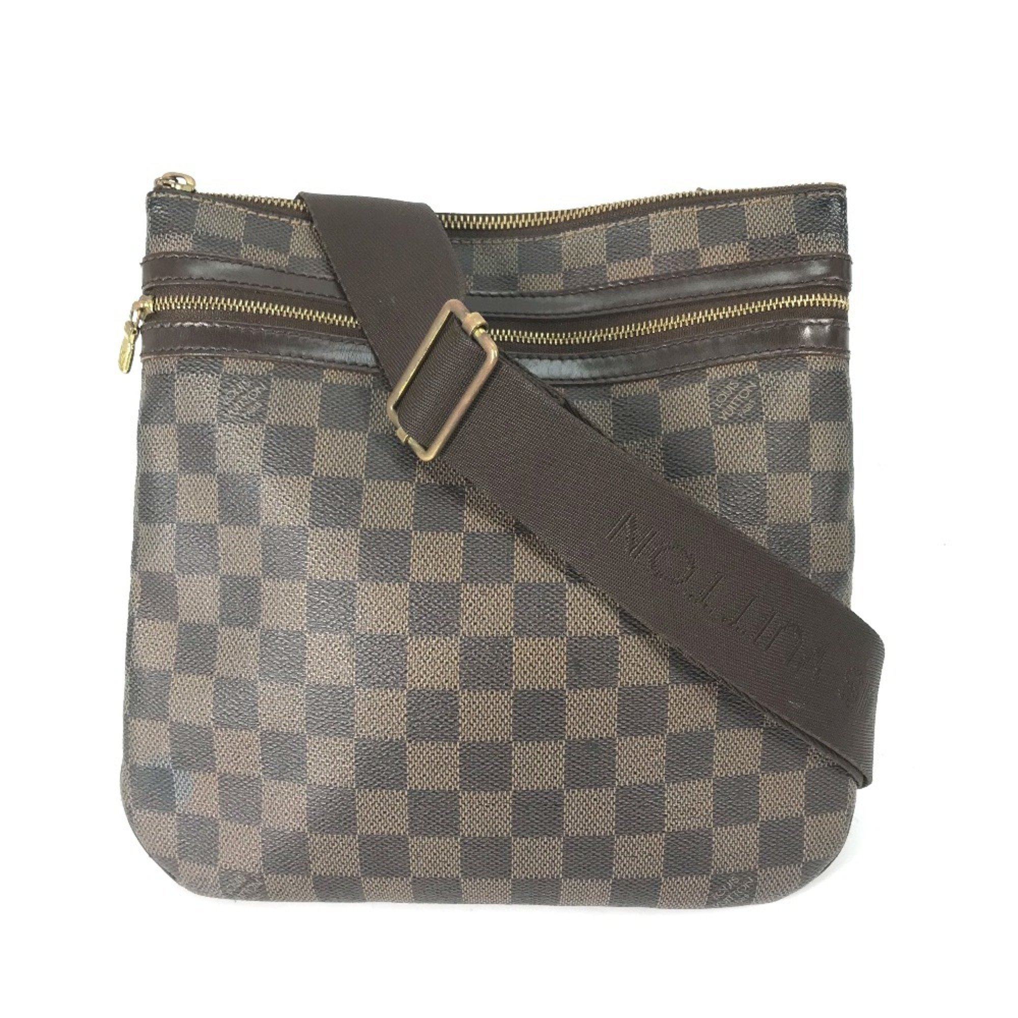 LOUIS VUITTON N51111 Damier Pochette Bosphore No Gusset Shoulder Bag Canvas Women's Ebene Brown