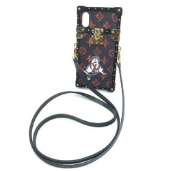 LOUIS VUITTON M63891 Transformed Monogram Eye Trunk Catgram iPhone X XS Case Canvas Women's Maroon Black x Orange