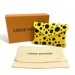 LOUIS VUITTON M81959 Yellow Leather Dot Only Yayoi Kusama LV x YK Pochette Kirigami Pouch Women's Black