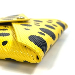 LOUIS VUITTON M81959 Yellow Leather Dot Only Yayoi Kusama LV x YK Pochette Kirigami Pouch Women's Black