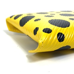 LOUIS VUITTON M81959 Yellow Leather Dot Only Yayoi Kusama LV x YK Pochette Kirigami Pouch Women's Black