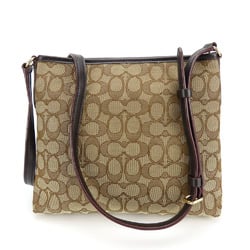 Coach Shoulder Bag F29960 Signature Canvas Leather Beige Brown Women's COACH