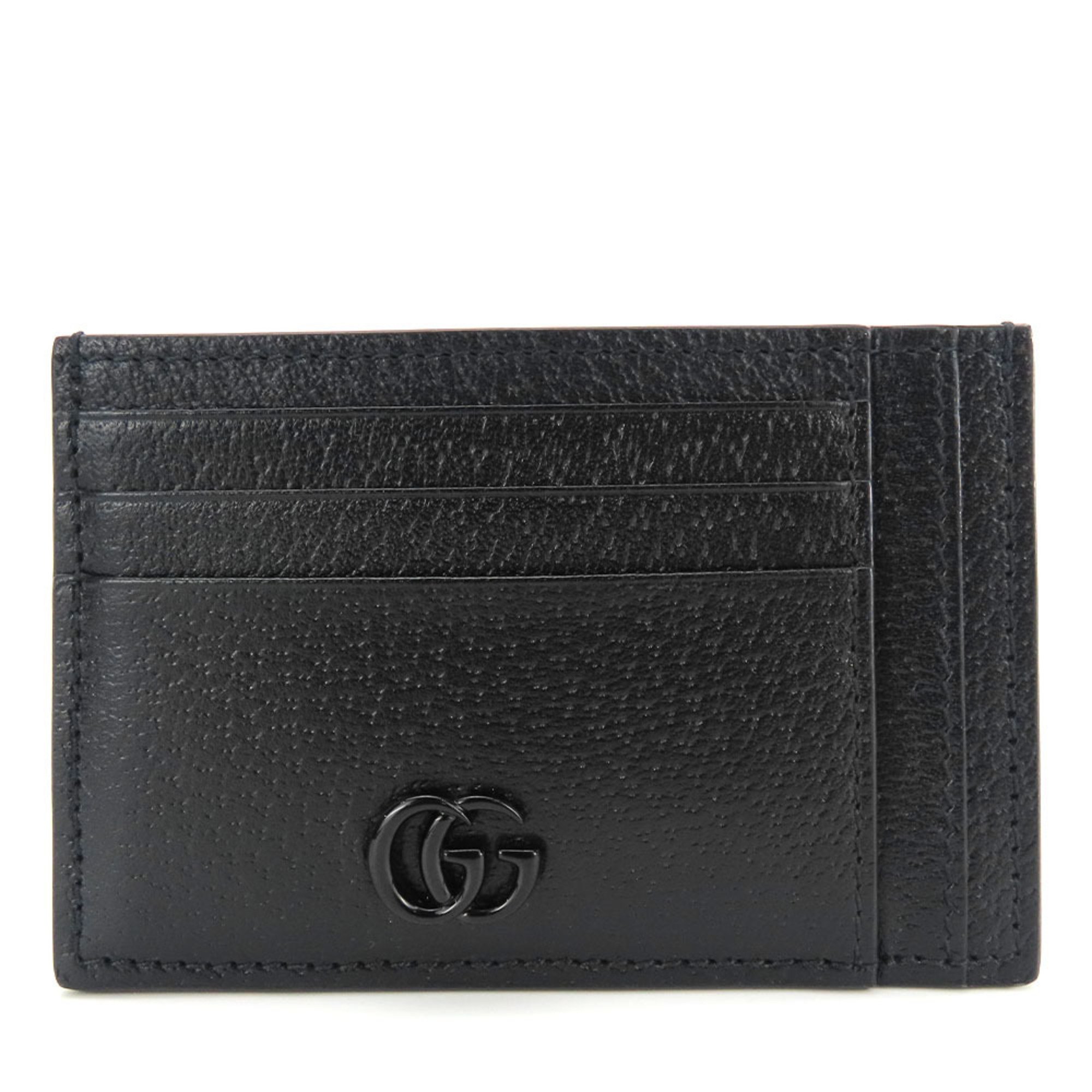 Gucci Business Card Holder/Card Case 722734 Double G Leather Black Accessories Women Men GUCCI