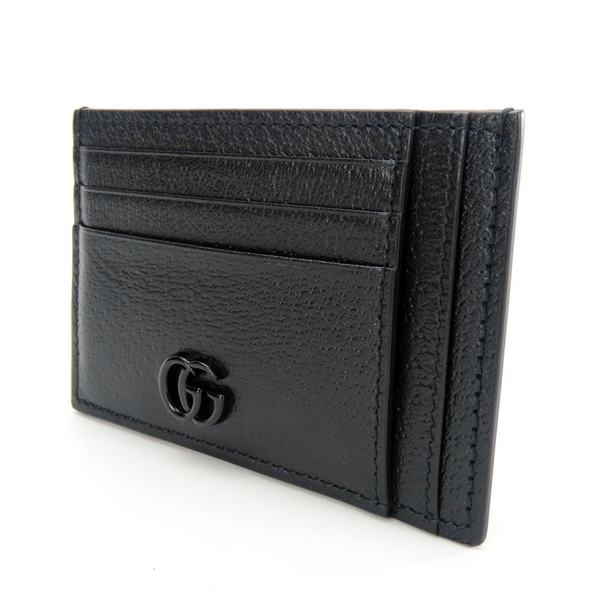 Gucci Business Card Holder/Card Case 722734 Double G Leather Black Accessories Women Men GUCCI