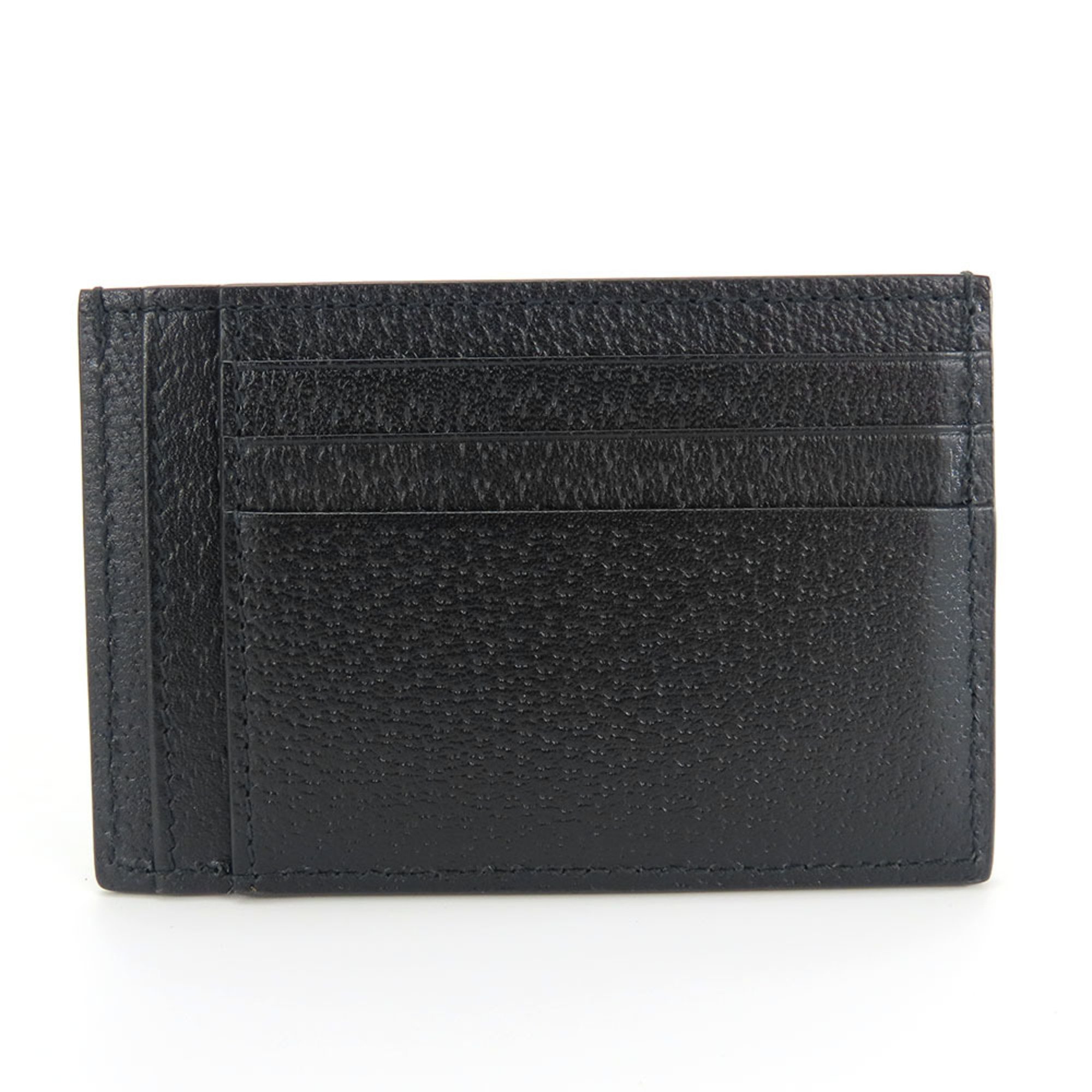 Gucci Business Card Holder/Card Case 722734 Double G Leather Black Accessories Women Men GUCCI