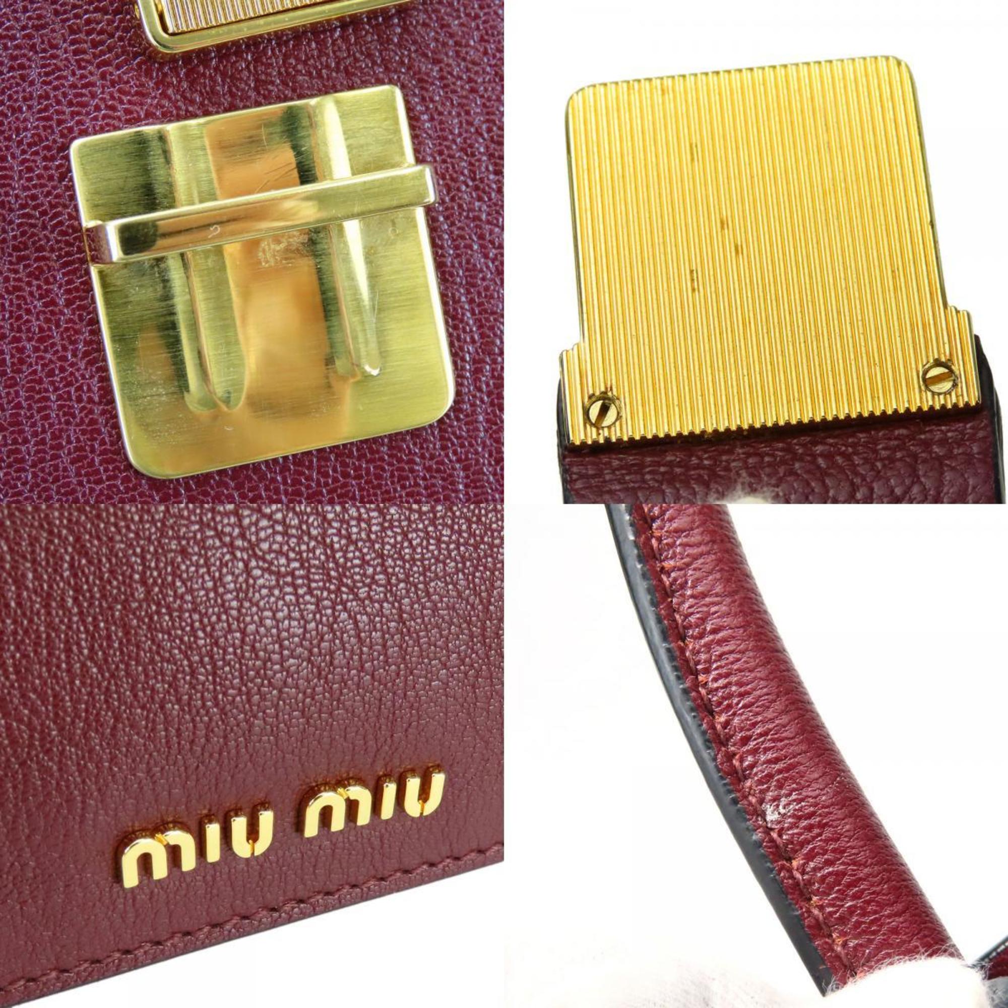 Miu Miu Miu handbag leather Bordeaux shoulder bag for women