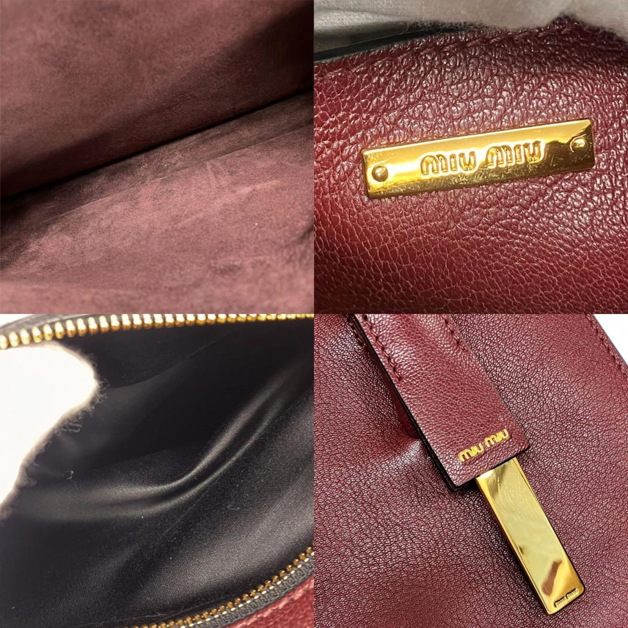 Miu Miu Miu handbag leather Bordeaux shoulder bag for women