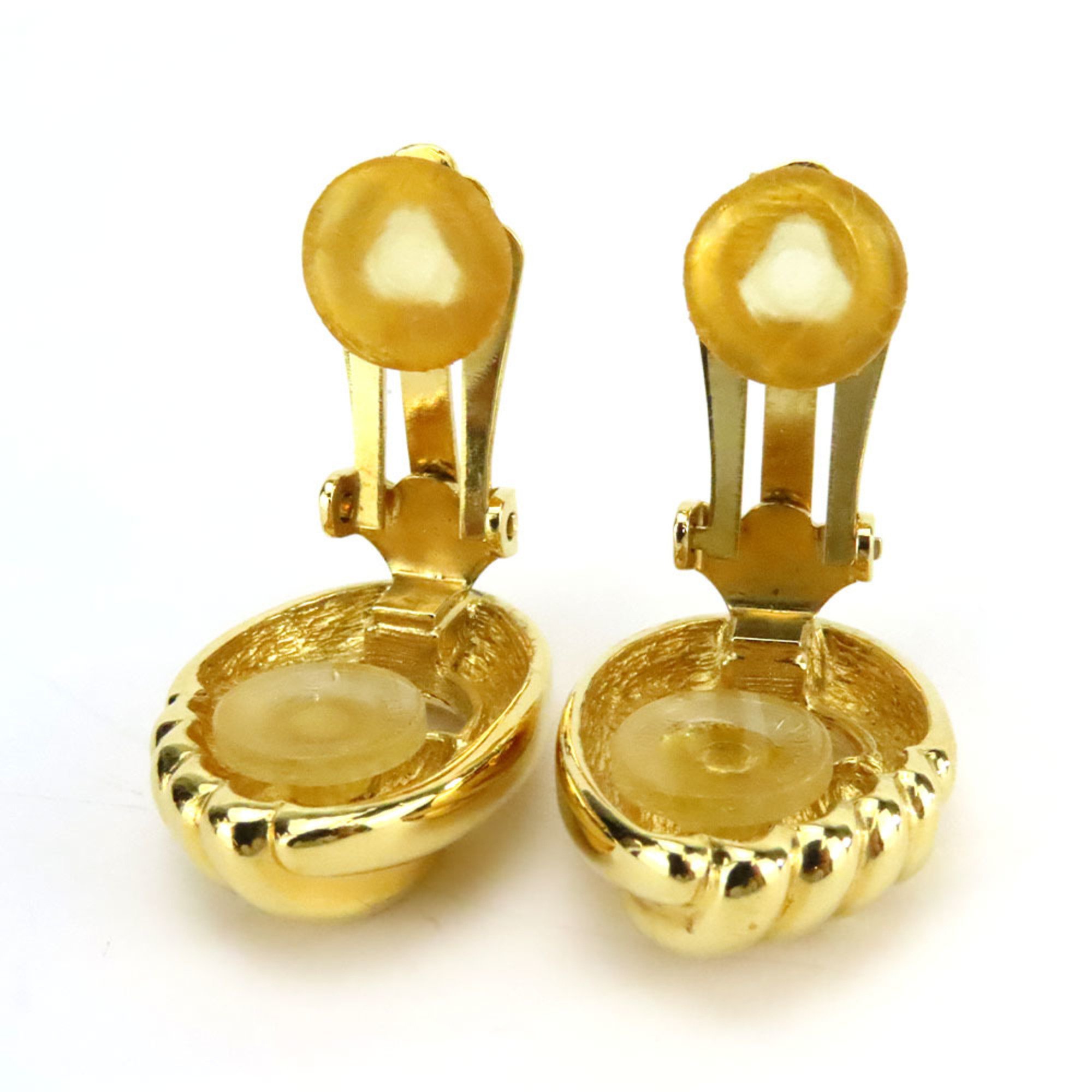 Christian Dior Earrings Metal Gold GP Plated Women's