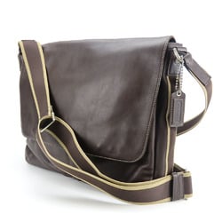 Coach Shoulder Bag F70556 Leather Dark Brown Men's COACH