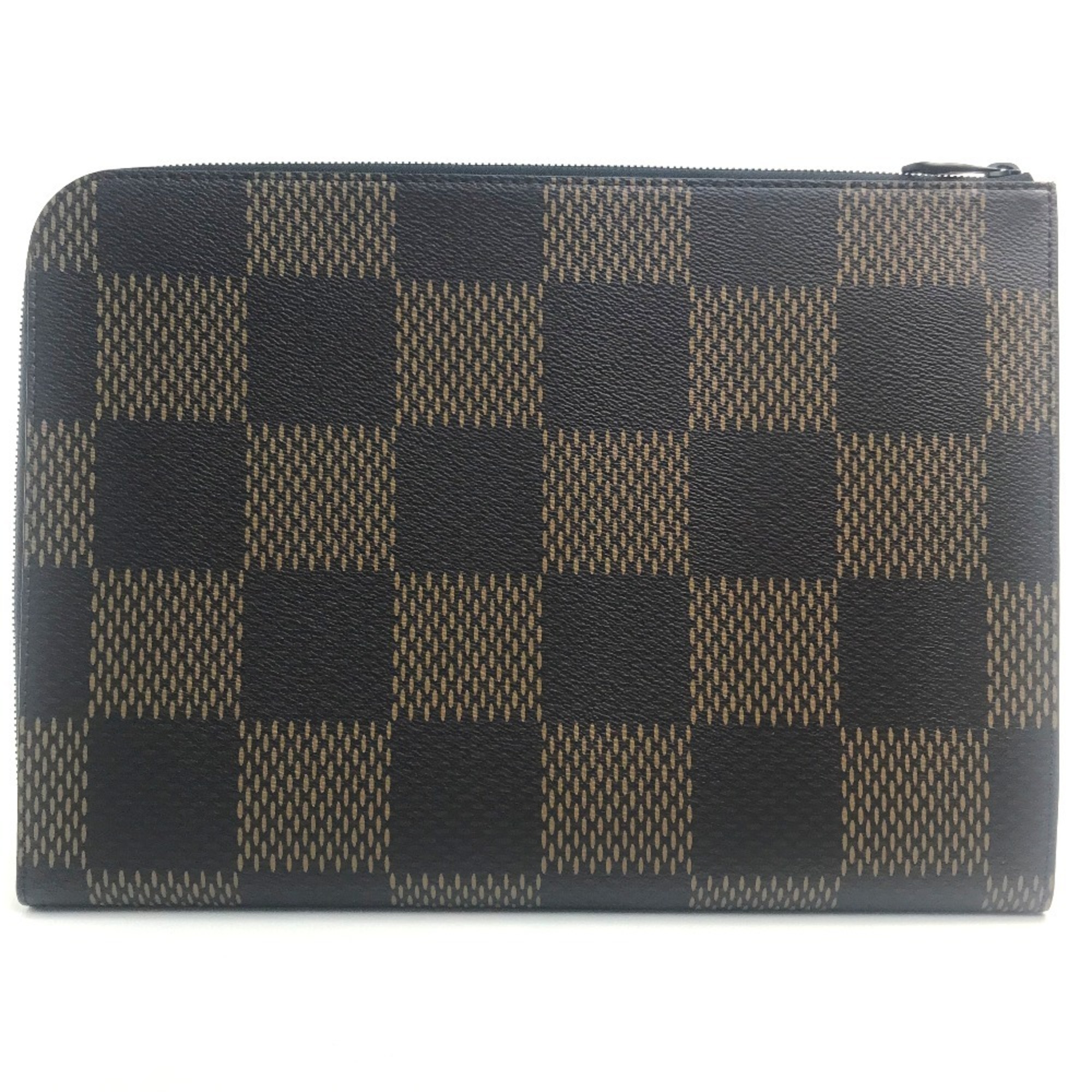 LOUIS VUITTON N60390 Damier Giant Pochette Jour NIGO collaboration clutch bag canvas men's Ebene brown