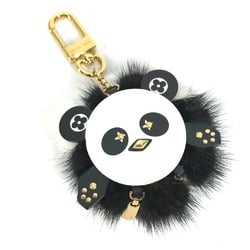 LOUIS VUITTON M63094 Animal Fur Portocle Wild Panda Bag Charm Keychain Leather Mink Women's Black